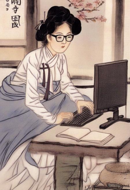 60128-4233917637-shinyunbok-000037-Euler a-best quality shinyunbok painting a lady wearing glasses.png